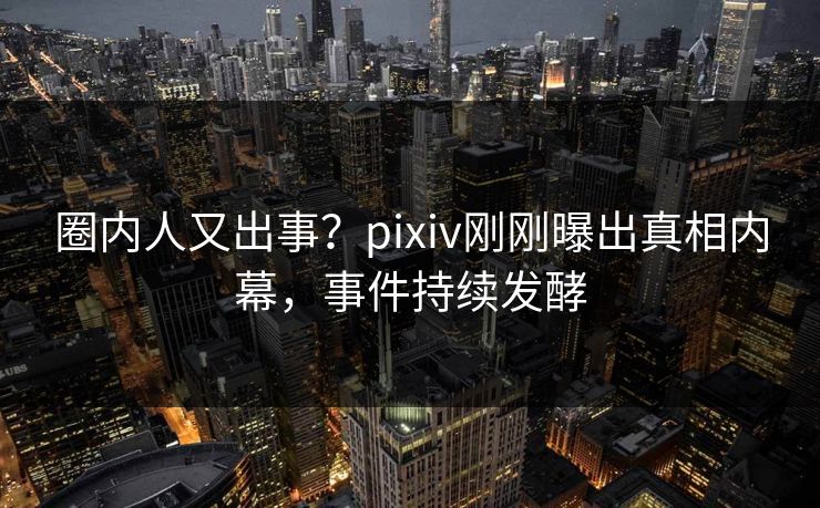 圈内人又出事？pixiv刚刚曝出真相内幕，事件持续发酵