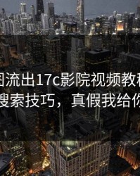 后台截图流出17c影院视频教程疑似新增搜索技巧，真假我给你看