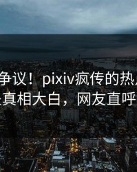 大V回应争议！pixiv疯传的热点背后竟然是真相大白，网友直呼过瘾