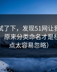 我认真试了下，发现51网让我最破防的一次：原来分类命名才是核心（这点太容易忽略）