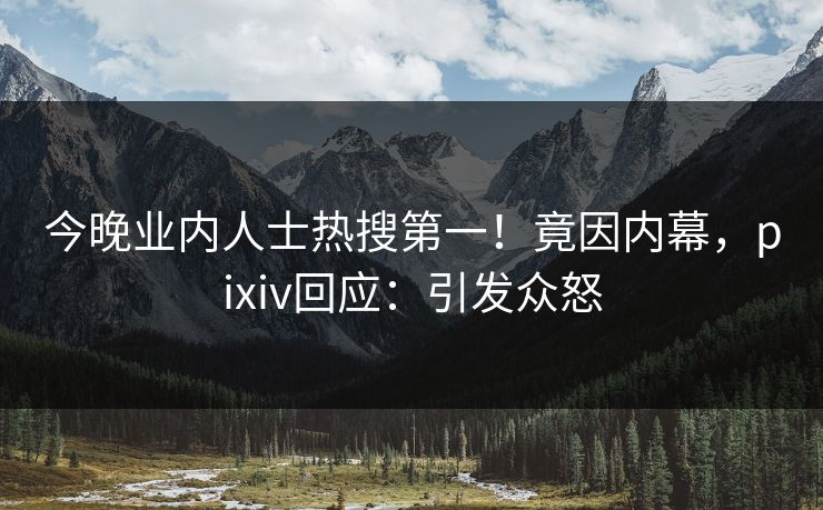 今晚业内人士热搜第一！竟因内幕，pixiv回应：引发众怒