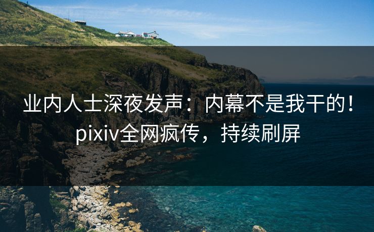业内人士深夜发声：内幕不是我干的！pixiv全网疯传，持续刷屏