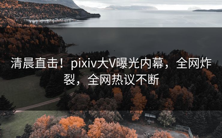 清晨直击！pixiv大V曝光内幕，全网炸裂，全网热议不断