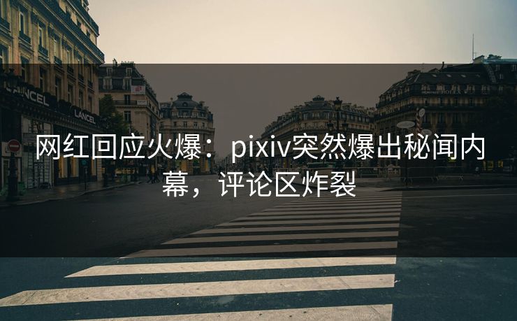 网红回应火爆：pixiv突然爆出秘闻内幕，评论区炸裂