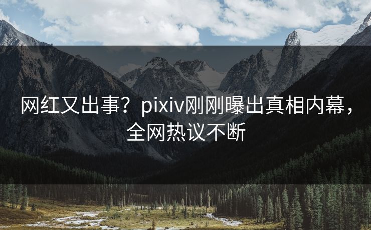 网红又出事？pixiv刚刚曝出真相内幕，全网热议不断