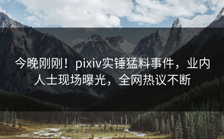 今晚刚刚！pixiv实锤猛料事件，业内人士现场曝光，全网热议不断