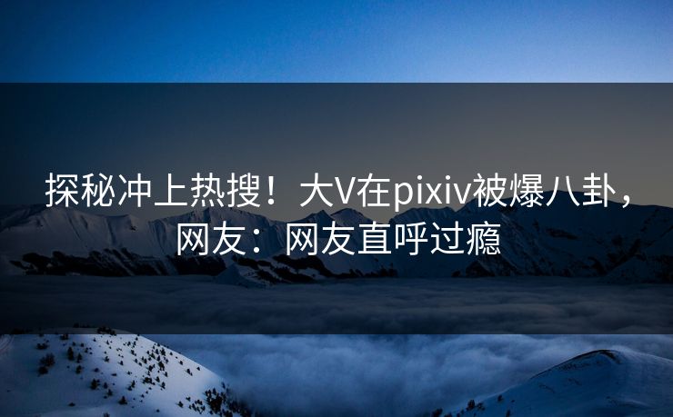 探秘冲上热搜！大V在pixiv被爆八卦，网友：网友直呼过瘾